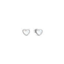 Load image into Gallery viewer, EMOSFERE STAINLESS STEEL EARRINGS 134209/036 HEARTS WITH M-O-P
