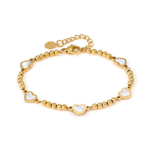 EMOSFERE GOLD BRACELET 134213/036 MULTI HEARTS WITH M-O-P