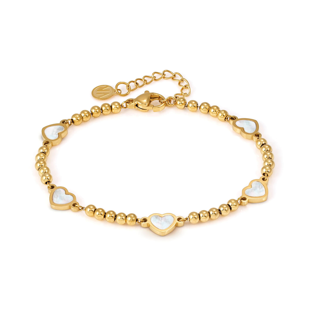 EMOSFERE GOLD BRACELET 134213/036 MULTI HEARTS WITH M-O-P