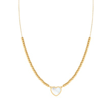 Load image into Gallery viewer, EMOSFERE GOLD NECKLACE 134215/036 HEART WITH M-O-P
