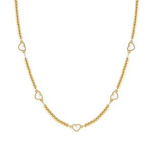 EMOSFERE GOLD NECKLACE 134217/036 MULTI HEART WITH M-O-P