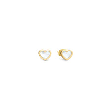 Load image into Gallery viewer, EMOSFERE GOLD EARRINGS 134219/036 HEARTS WITH M-O-P
