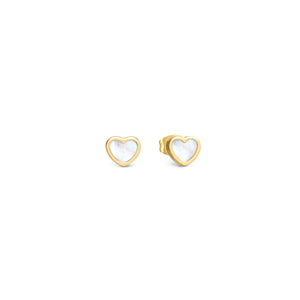 EMOSFERE GOLD EARRINGS 134219/036 HEARTS WITH M-O-P
