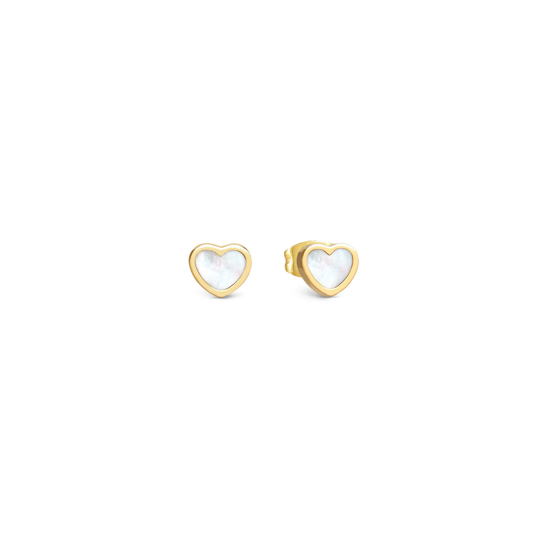 EMOSFERE GOLD EARRINGS 134219/036 HEARTS WITH M-O-P