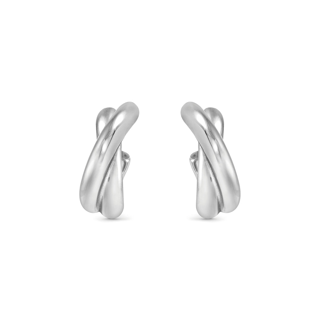 ECCLETTICA EARRING 134316/001 STAINLESS STEEL INTERSECTED STUDS