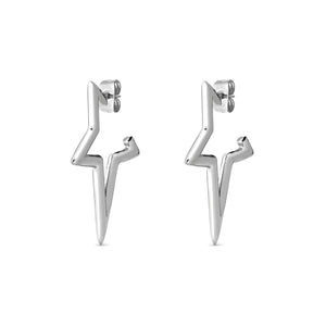 ECCLETTICA EARRING 134322/001 STAINLESS STEEL STAR HOOP