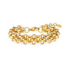 Load image into Gallery viewer, WEAR &amp; STYLE BRACELET 134500/012 GOLDEN CURVED LINK CHAIN
