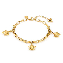 Load image into Gallery viewer, WEAR &amp; STYLE BRACELET 134504/009 GOLDEN STAR PENDANTS
