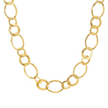 Load image into Gallery viewer, WEAR &amp; STYLE NECKLACE 134512/012 GOLDEN HAMMERED LINK CHAIN
