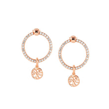 Load image into Gallery viewer, CHIC &amp; CHARM CELEBRATION CZ EARRINGS 148618/063 ROSE GOLD TREE OF LIFE
