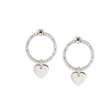 Load image into Gallery viewer, CHIC &amp; CHARM CELEBRATION CZ EARRINGS 148618/086 SILVER HEART
