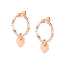 Load image into Gallery viewer, CHIC &amp; CHARM CELEBRATION CZ EARRINGS 148618/087 ROSE GOLD HEART
