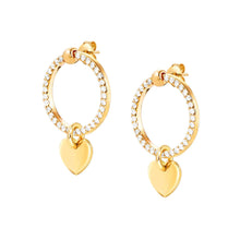 Load image into Gallery viewer, CHIC &amp; CHARM CELEBRATION CZ EARRINGS 148618/088 GOLD HEART
