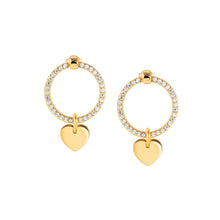 Load image into Gallery viewer, CHIC &amp; CHARM CELEBRATION CZ EARRINGS 148618/088 GOLD HEART
