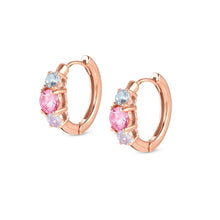 Load image into Gallery viewer, COLOUR WAVE EARRINGS 149822/011 ROSE GOLD &amp; COLOURED CZ
