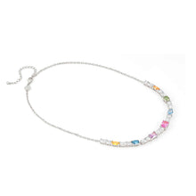 Load image into Gallery viewer, COLOUR WAVE NECKLACE 149826/010 STERLING SILVER &amp; COLOURED CZ

