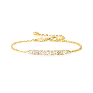 COLOUR WAVE BRACELET 149852/020 GOLD WHITE CZ