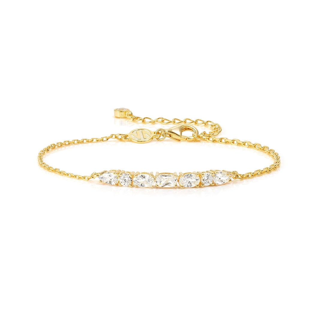 COLOUR WAVE BRACELET 149852/020 GOLD WHITE CZ