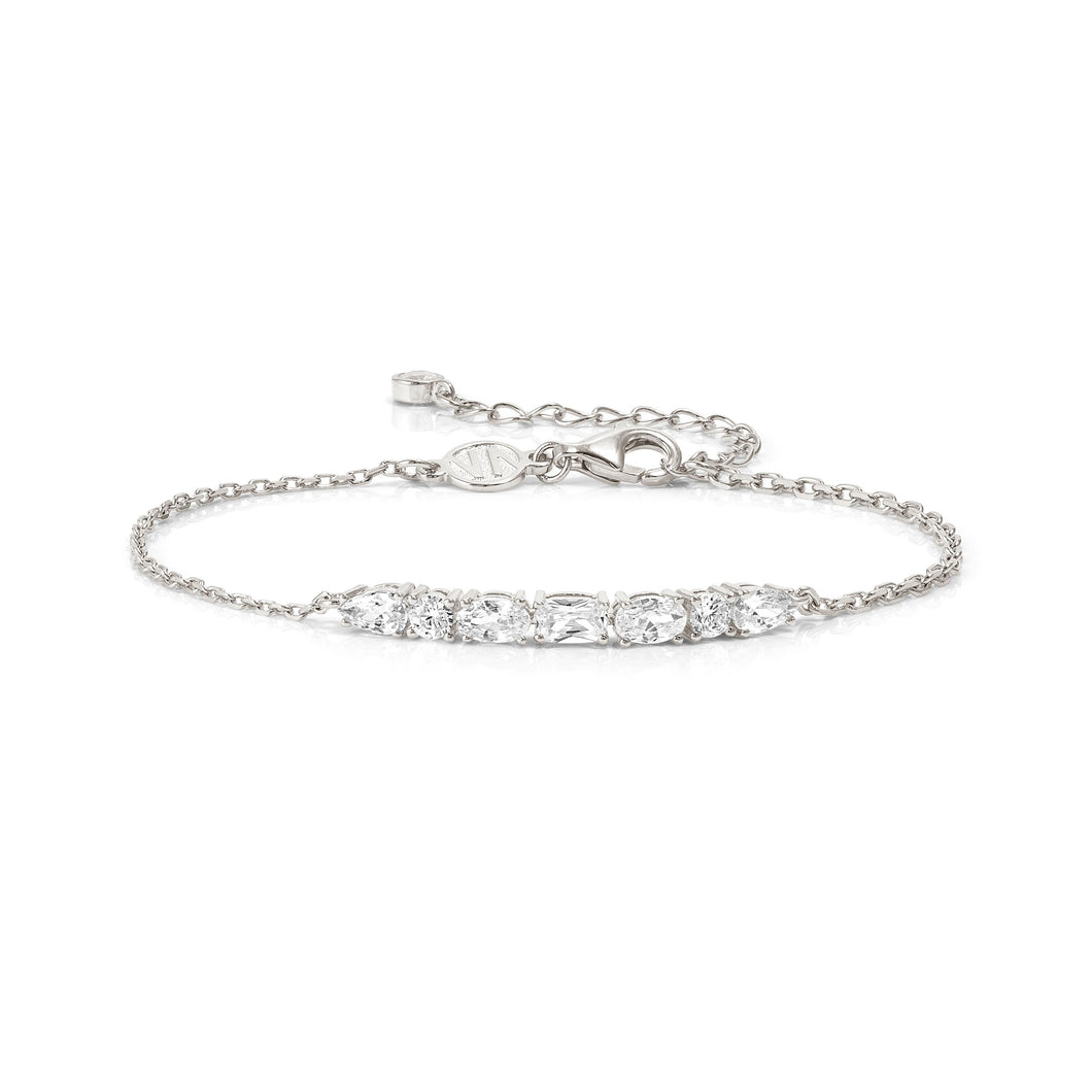 COLOUR WAVE BRACELET 149852/031 STERLING SILVER WHITE CZ