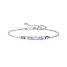 Load image into Gallery viewer, COLOUR WAVE BRACELET 149852/061 STERLING SILVER SOFT LAVENDER CZ WITH CHAIN
