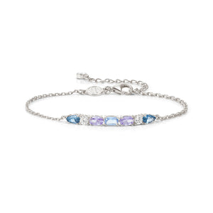 COLOUR WAVE BRACELET 149852/061 STERLING SILVER SOFT LAVENDER CZ WITH CHAIN