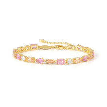 Load image into Gallery viewer, COLOUR WAVE BRACELET 149853/024 GOLD PINK CHAMPAGNE CZ

