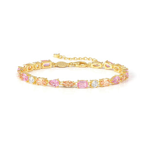 COLOUR WAVE BRACELET 149853/024 GOLD PINK CHAMPAGNE CZ