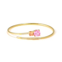 Load image into Gallery viewer, COLOUR WAVE BANGLE 149854/55/024 GOLD PINK CHAMPAGNE CZ
