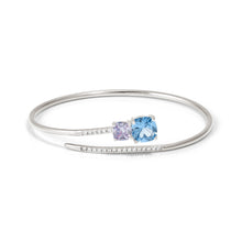 Load image into Gallery viewer, COLOUR WAVE BANGLE 149854/55/061 STERLING SILVER SOFT LAVENDER CZ
