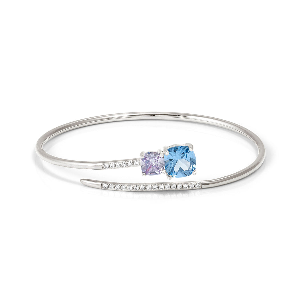 COLOUR WAVE BANGLE 149854/55/061 STERLING SILVER SOFT LAVENDER CZ