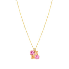 Load image into Gallery viewer, COLOUR WAVE NECKLACE 149856/024 GOLD PINK CHAMPAGNE CZ PENDANT
