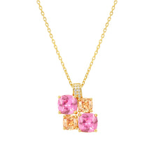 Load image into Gallery viewer, COLOUR WAVE NECKLACE 149856/024 GOLD PINK CHAMPAGNE CZ PENDANT
