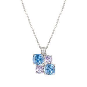 COLOUR WAVE NECKLACE 149856/061 STERLING SILVER SOFT LAVENDER CZ