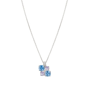 COLOUR WAVE NECKLACE 149856/061 STERLING SILVER SOFT LAVENDER CZ