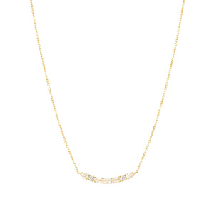 COLOUR WAVE NECKLACE 149857/020 GOLD WHITE CZ