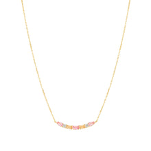 Load image into Gallery viewer, COLOUR WAVE NECKLACE 149857/024 GOLD PINK CHAMPAGNE CZ

