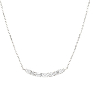 COLOUR WAVE NECKLACE 149857/031 STERLING SILVER WHITE CZ
