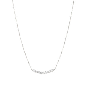 COLOUR WAVE NECKLACE 149857/031 STERLING SILVER WHITE CZ