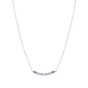 COLOUR WAVE NECKLACE 149857/061 STERLING SILVER SOFT LAVENDER CZ