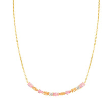 Load image into Gallery viewer, COLOUR WAVE LARGE NECKLACE 149858/024 GOLD PINK CHAMPAGNE CZ
