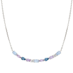 COLOUR WAVE LARGE NECKLACE 149858/061 STERLING SILVER SOFT LAVENDER CZ