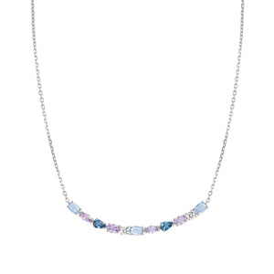 COLOUR WAVE LARGE NECKLACE 149858/061 STERLING SILVER SOFT LAVENDER CZ