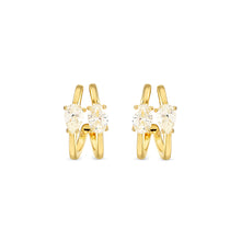 Load image into Gallery viewer, COLOUR WAVE EARRINGS 149859/020 GOLD WHITE CZ
