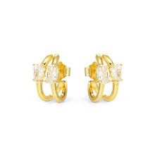 Load image into Gallery viewer, COLOUR WAVE EARRINGS 149859/020 GOLD WHITE CZ
