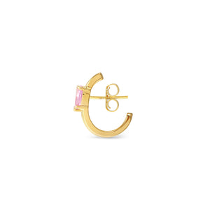 COLOUR WAVE EARRINGS 149859/024 GOLD PINK & CHAMPAGNE CZ