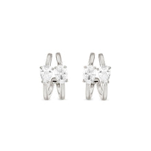 Load image into Gallery viewer, COLOUR WAVE EARRINGS 149859/031 STERLING SILVER WHITE CZ
