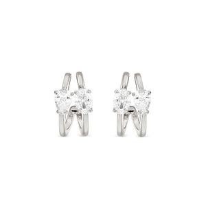 COLOUR WAVE EARRINGS 149859/031 STERLING SILVER WHITE CZ
