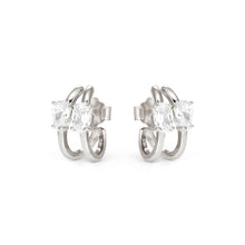 Load image into Gallery viewer, COLOUR WAVE EARRINGS 149859/031 STERLING SILVER WHITE CZ
