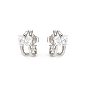 COLOUR WAVE EARRINGS 149859/031 STERLING SILVER WHITE CZ