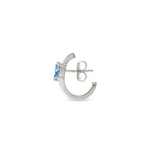 Load image into Gallery viewer, COLOUR WAVE EARRINGS 149859/061 STERLING SILVER BLUE &amp; LAVENDER CZ
